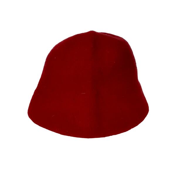 Banana Republic 100% Wool Bucket Hat Cherry Red Cloche Hat Winter Cap Cozy - Picture 5 of 11